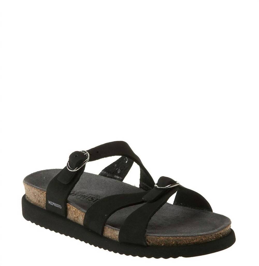 NEW MEPHISTO women's hannel sandals in black